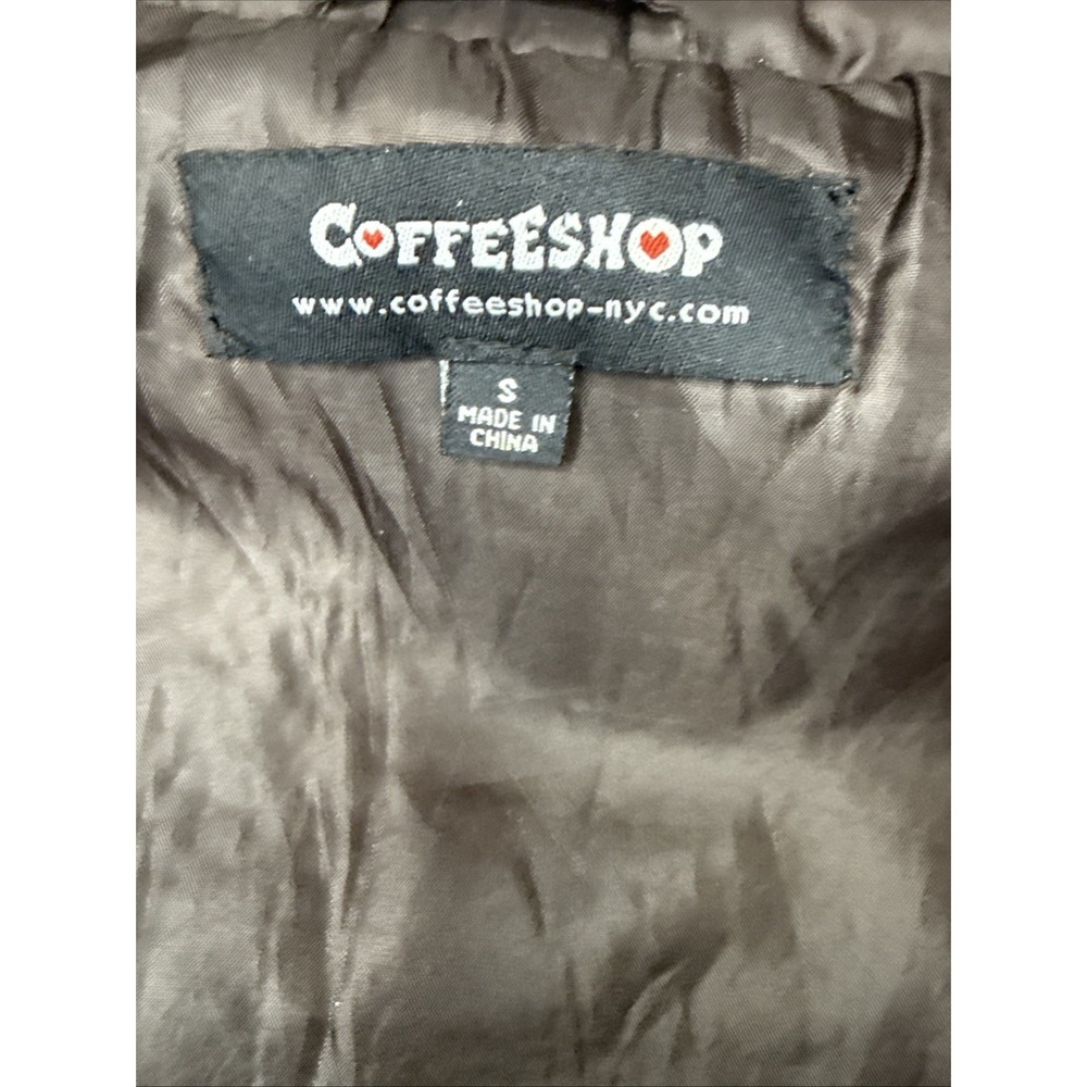 Coffee Shop NY Vest Quilted Women's Size Small Brown Ruffles Coquette Girl - Picture 5 of 14